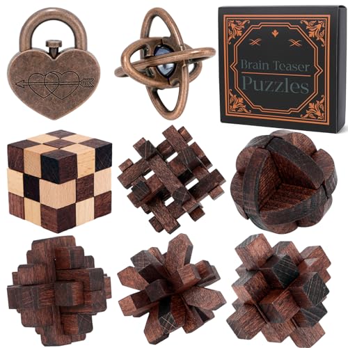 Brain Teaser Puzzles for Adults Teens Kids (8 Count)