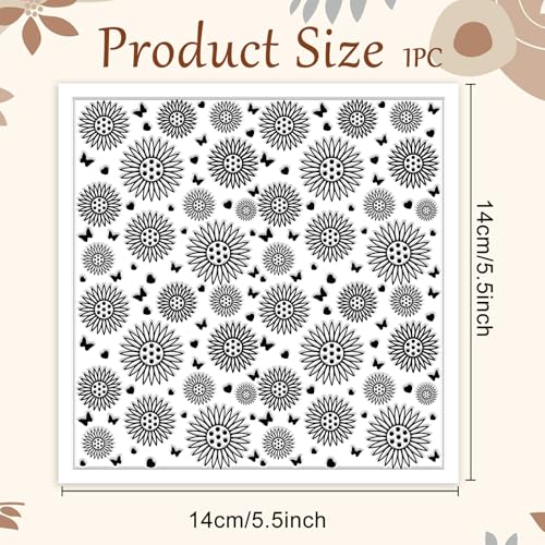 Sunflowers Polymer Clay Texture Sheets Butterfly Silicone Texture Stamp Love Heart Clay Texture Mat Modeling Pattern Pad Texture Sheets for Jewelry and Clay Earrings Tools