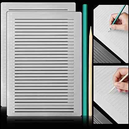 2 Pack Straight Line Stencil for Journaling Writing (4 Count)