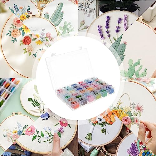 2 Pack Embroidery Floss Organizer with 216 Pcs Embroidery Floss