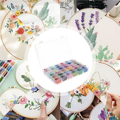 2 Pack Embroidery Floss Organizer with 216 Pcs Embroidery Floss