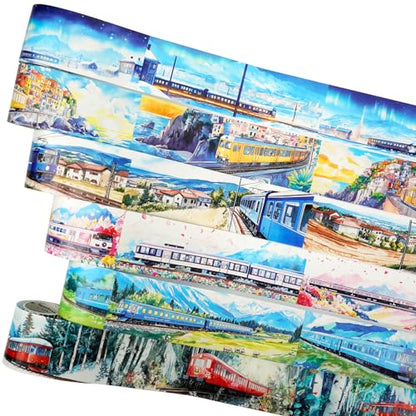 Train Scenery Washi Tape Set (7 Count)