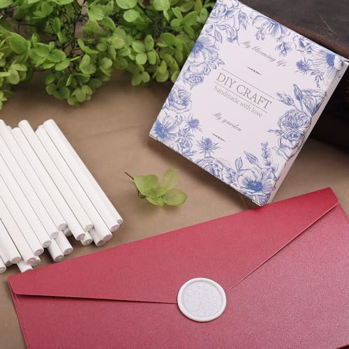 While Wax Seal Sticks 26pcs Wax Seal Sticks Glue Gun Sealing Sticks for Wedding Invitations Letters Cards Christmas Package Decoration