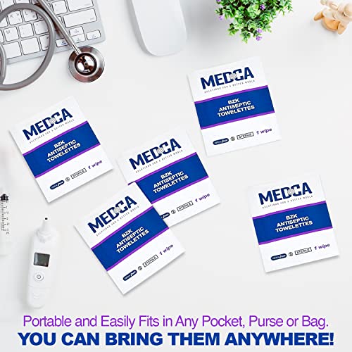 Hand Wipes – (Pack of 300) Benzalkonium Chloride Swabs Individual BZK Single-Use Packets by MEDca (300 Count)