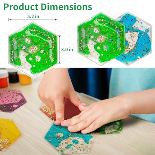 2 Pack Hexagon Liquid Tiles for Kids (2 Count)