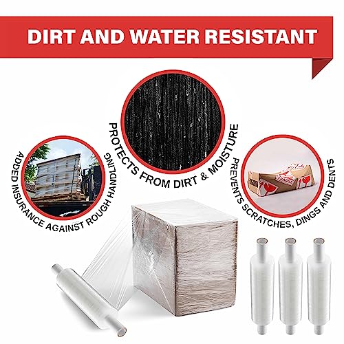 4 Pack Stretch Wrap 11 Inch 1000 Ft 60 Gauge with Handle
