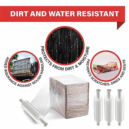 4 Pack Stretch Wrap 11 Inch 1000 Ft 60 Gauge with Handle
