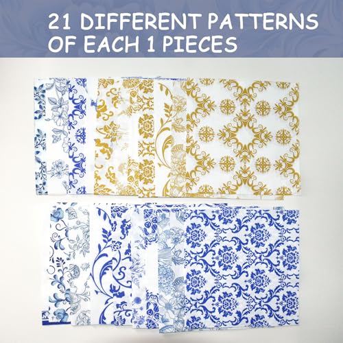 21 Pack Assorted Floral Napkins Decoupage Decorative (21 Count)