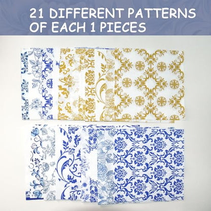 21 Pack Assorted Floral Napkins Decoupage Decorative (21 Count)