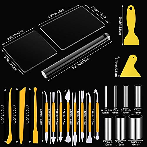 23 Pcs Clay Sculpting Tools Set with Roller Cutters