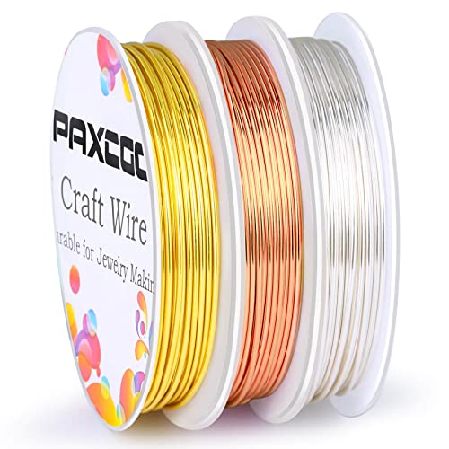 3 Pack Jewelry Wire Craft Wire 18 Gauge Tarnish Resistant Beading Wire for Jewelry Making Supplies and Crafting (45 Foot)