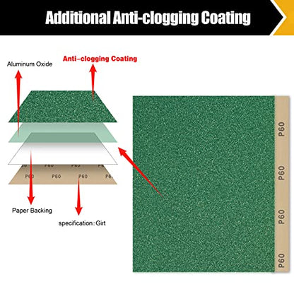 60 Grit Sand Paper 9" x 11" (12 Count)