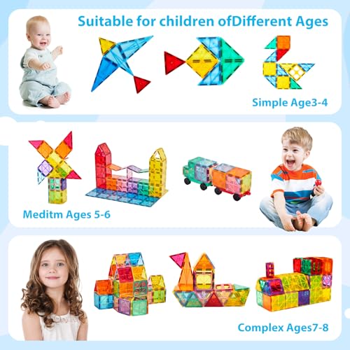 134PCS Magnetic Building Tiles