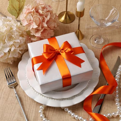 Orange Satin Ribbon 1 inch x 50 Yards