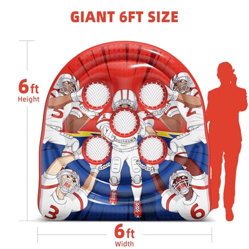6FT Inflatable Football Target Toss Game for Events & Parties