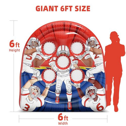 6FT Inflatable Football Target Toss Game for Events & Parties