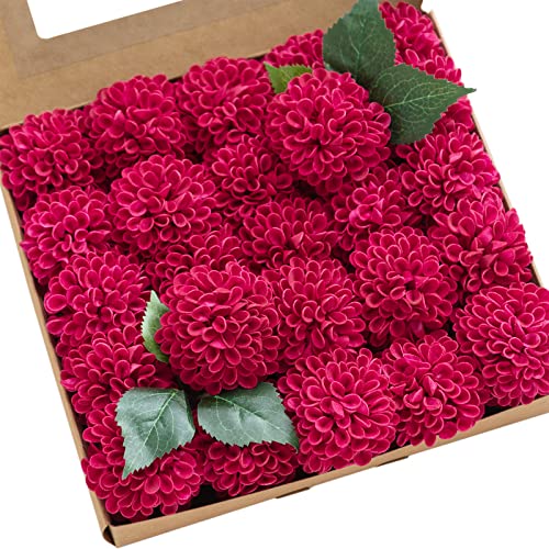 Hot Pink Fuchsia Artificial Dahlias (25 Count)