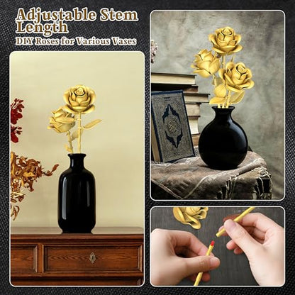 Gold Roses Flower Building Set