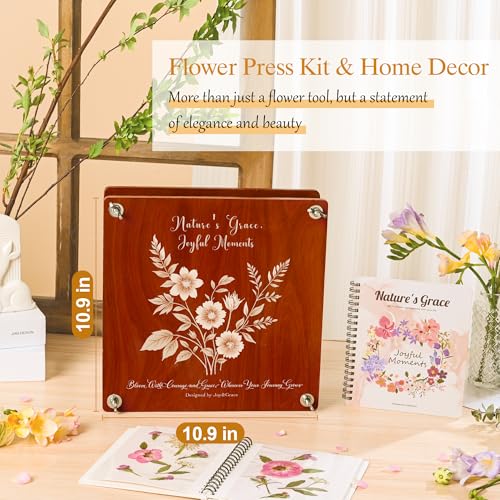 Large Flower Press Kit for Adults with Designed Cover and DIY Album