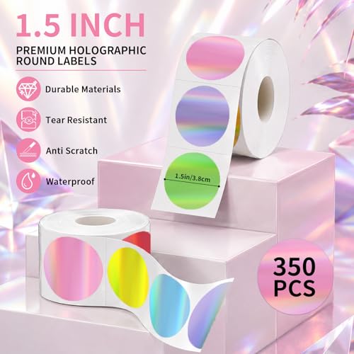 1.5 inch Holographic Thermal Labels Stickers