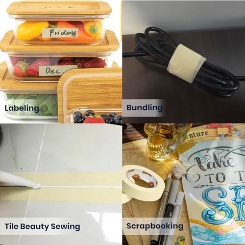 General Purpose Masking Tape Beige White 1.88" x 60Yards x 6Rolls (6 Count)