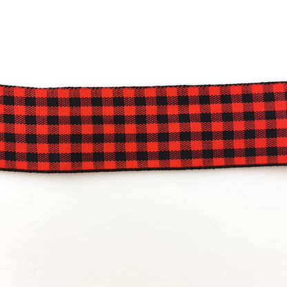 Red and Black Gingham Plaid Checked Ribbon 25 Yards Each Roll 100% Polyester