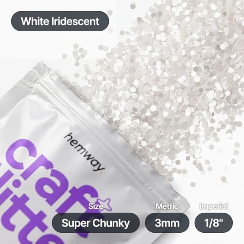 Craft Glitter White Iridescent 100g Super Chunky Glitter (3.5 Ounce)