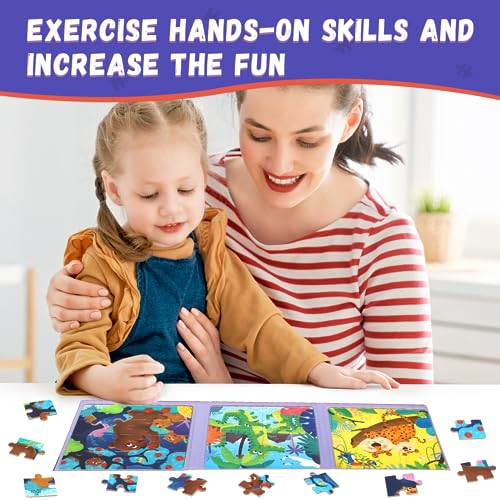 3 in 1 Toddlers Animal Magnetic Jigsaw Puzzle (3 Count)