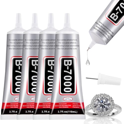 4 PCS 110ml B7000 Rhinestone Glue Clear (15.5 Fl Oz)