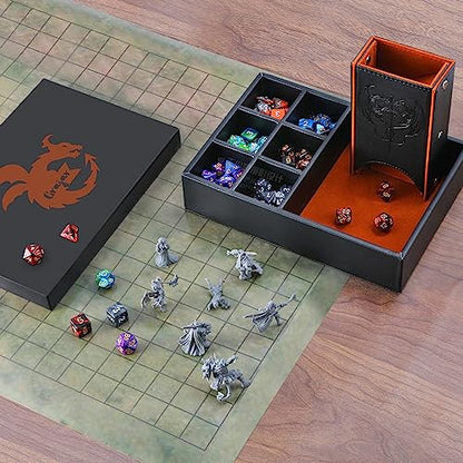 DND Dice Tray and Dice Tower with Storage