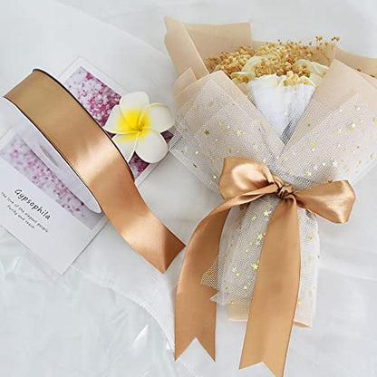 100 Yard Dark Gold Satin Ribbon 1 (300 Foot)