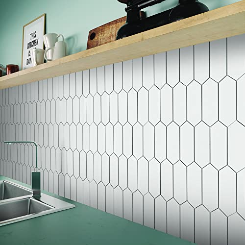 10 Sheet Long Hexagon Peel and Stick Backsplash (10 Count)