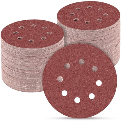 100PCS 5 Inch Sanding Discs 80 Grit Sandpaper for Orbital Sander (100 Count)