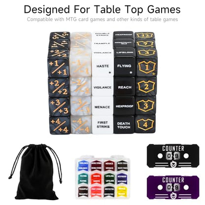 122Pcs MTG Dice Counters Keyword Counters Life Counter 1