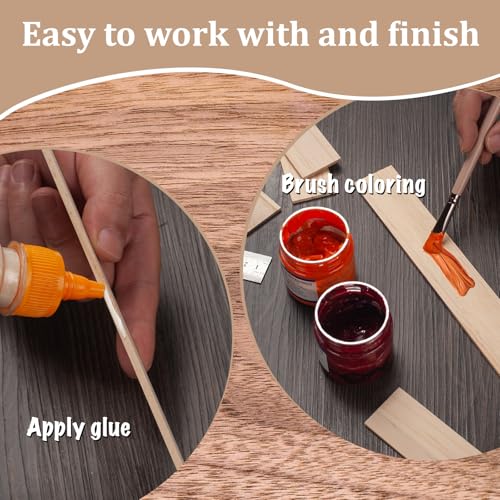 Wood Strips Slats Wooden Sticks for Crafts 1 (30 Count)