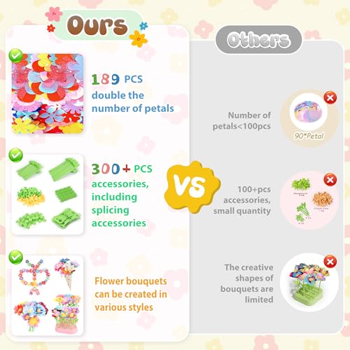 300+PCS Fabric Flower Bouquets Toys