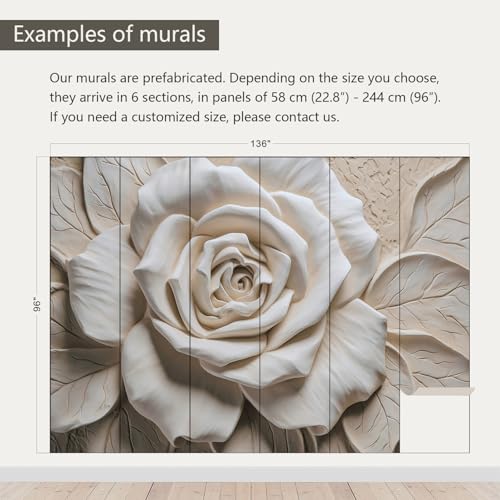 3D Rose Flower Wallpaper Large Floral wall murals for Bedroom 136"x96"