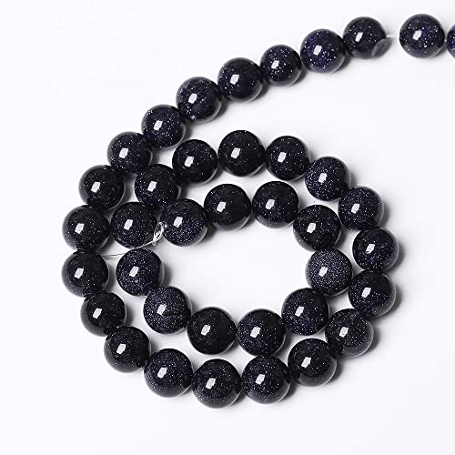 90PCS 4mm Starry Blue Sandstone Gemstone Beads Beads Natural Stone Round Loose Beads for Jewelry Making DIY Bracelet Necklace 15" Inch