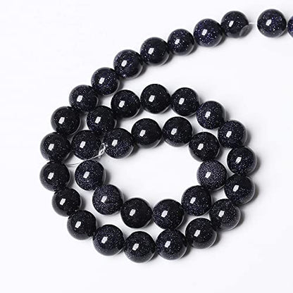 90PCS 4mm Starry Blue Sandstone Gemstone Beads Beads Natural Stone Round Loose Beads for Jewelry Making DIY Bracelet Necklace 15" Inch