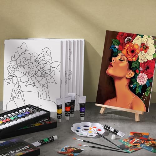 36 Pcs Paint and Sip Kit Gift for Adults 8''x10'' (36 Count)