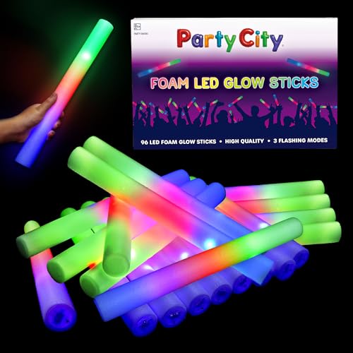96pk LED Foam Glow Sticks 14”