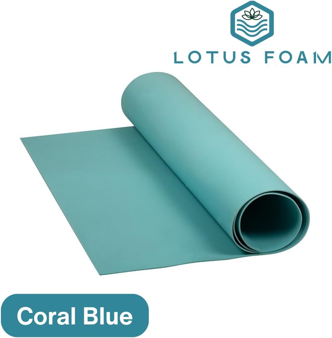 LotusFoam Large 3mm EVA Foam Sheet - 44"x 85" High Density Foam 130 kg/m3 for Cosplay, Costumes, Crafts, Flooring, Outdoor Use - 35 Colors (Coral Blue) - Coral Blue - Crafty Corner