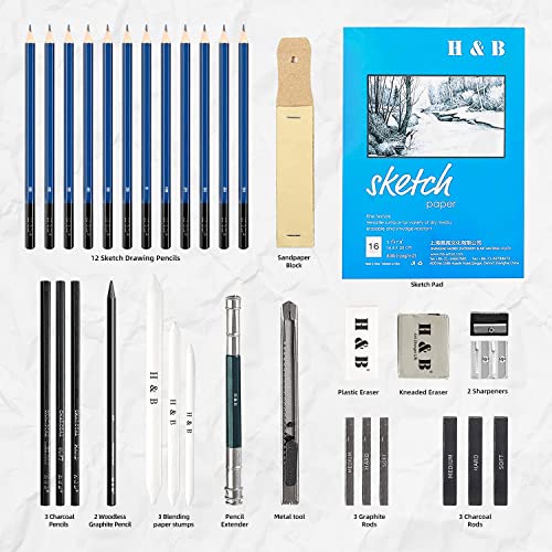 33 Pieces Drawing Pencils Set