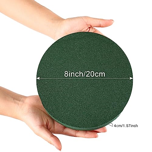 12 Pieces Round Floral Foam Wet Green Flower Foam DIY Flower Arrangement Kit for Aisle Wedding Party Decoration