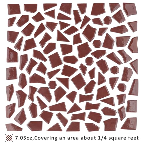 Brown Glass Mosaic Tiles for Crafts Bulk (7.05 Ounce)