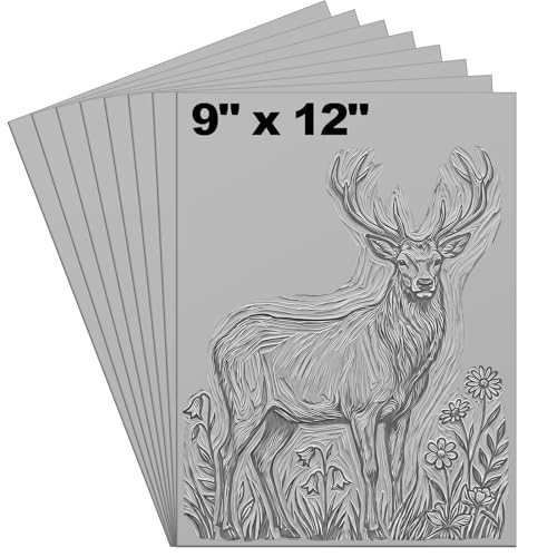 4 Pcs 9 x 12 Inch Linoleum Block Rubber Carving Block Soft Linocut Blocks Large Linoleum Sheet Unmounted Lino Plates for Engraving Art Project Printmaking Artist Studio Supplies