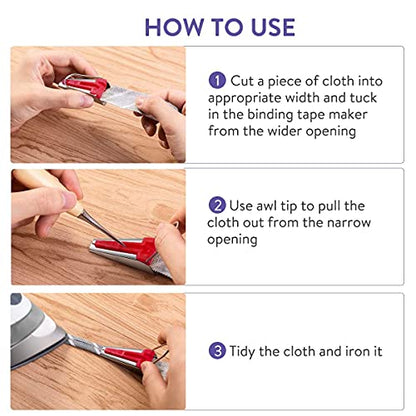 5pcs Bias Tape Makers Set Fabric Tape Maker Tool Set DIY Sewing Quilting Bias Binding Maker 6MM