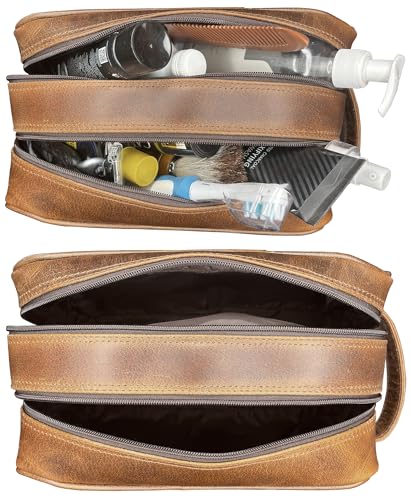 Leather Travel Toiletry Bag for Men