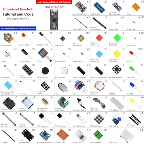 Ultimate Starter Kit for Raspberry Pi Pico 1 2 W (220 Count)
