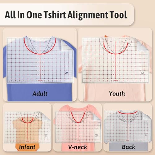 Heat Transfer Paper Supplies Reusable Direct Heat Resistant Tshirt Ruler Guide 8 (8 Count)